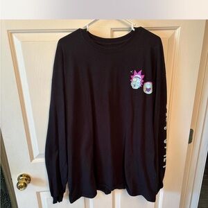 Black Long Sleeve Shirt with Cartoon Graphic